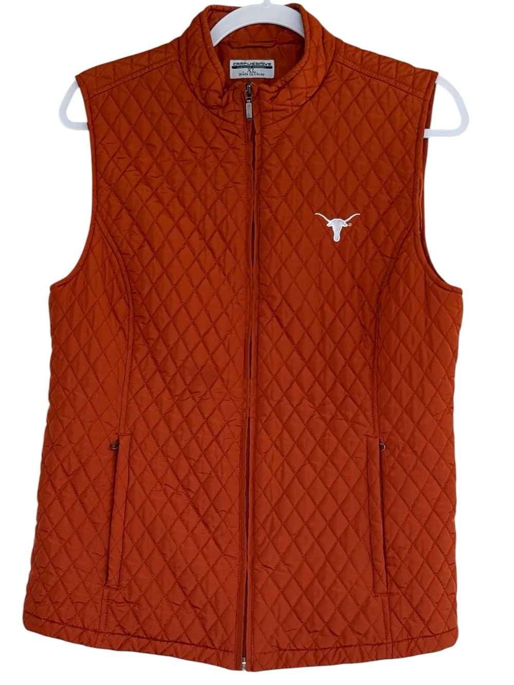 Campus Drive Quilted  University Of Texas  Longhorn Zip Up Vest Size XL